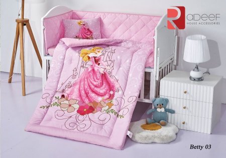 طقم تخت بيبي صيفي بيتي 3 برنسيس صيفي