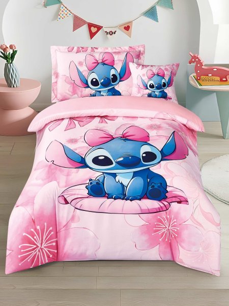 طقم ملاحف اطفال Race 12 ستيتش زهري