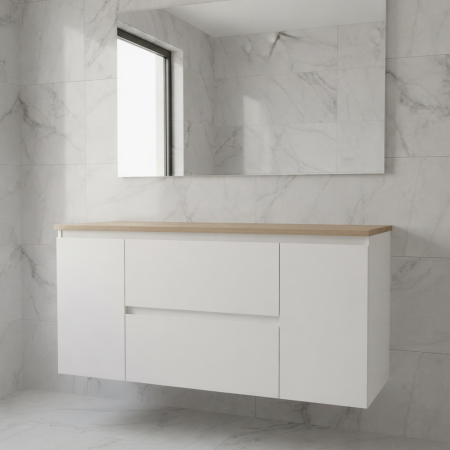 خزانة 120سم جارورين + دفتين + بلاطة أبيض