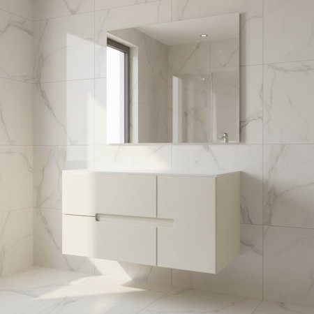 خزانة 100سم جارورين يد حفر شطرنج كريمي