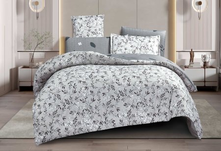 طقم ملاحف دبل فيس مجوز atlantic 6 رمادي