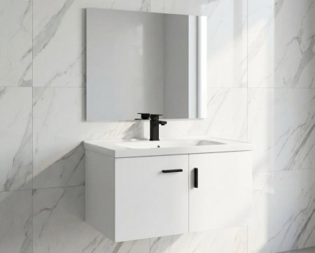 خزانة 60 سم دفتين ابيض سادة شفرة - CB-12