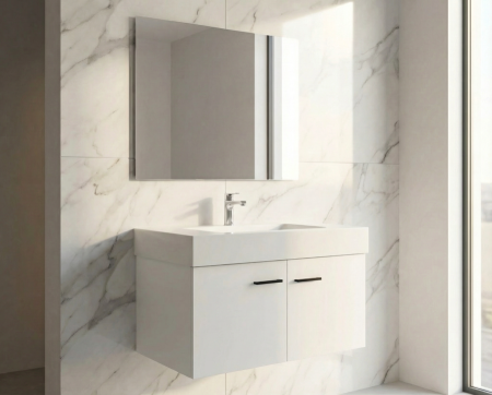 خزانة 80 دفتين ابيض سادة شفرة - cb-05