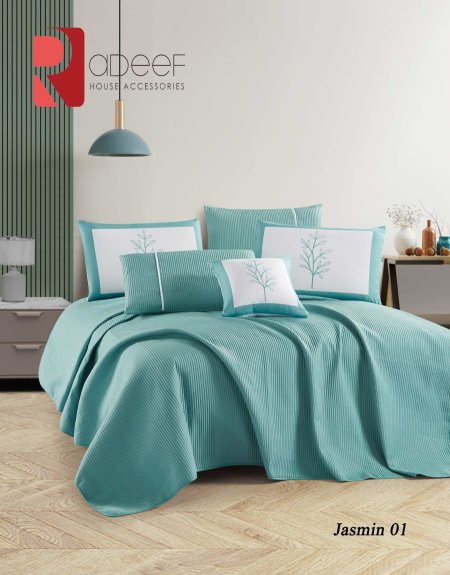 جوبلن مفرد ونص ياسمين 1 ازرق صيفي 180*220