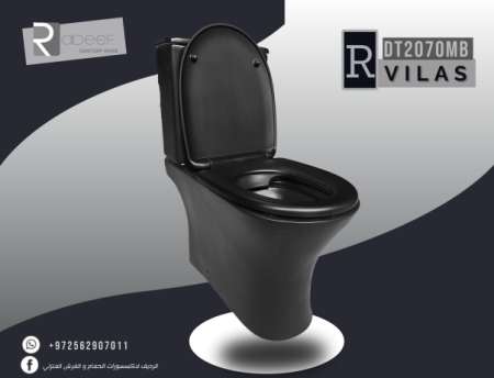 مرحاض ارضي اسود دائري  Revilas DT 2070 -MB