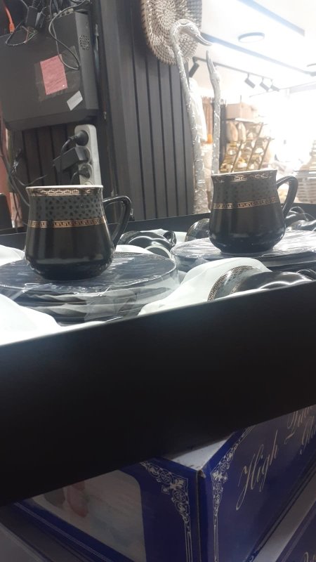فناجين قهوة ماربل اسود
