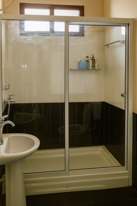 شاور زجاج 120-140 دفة ثابتة باب متحرك