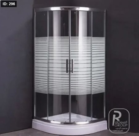 شاور زجاج 90*90 دائري مخطط