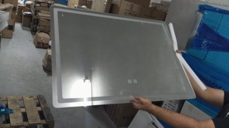 مراي 60 سم اطار ابيض 3 اضاءات + تدفئة