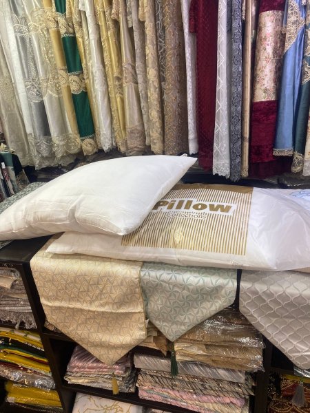 حشوة  مخدة خفيفة  LJ-1  أبيض وذهبي  pillow  2024