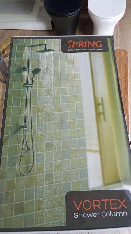 طقم ستاند دوش راس مدور + يد مع بربيش +تحويلة ثابت vortex