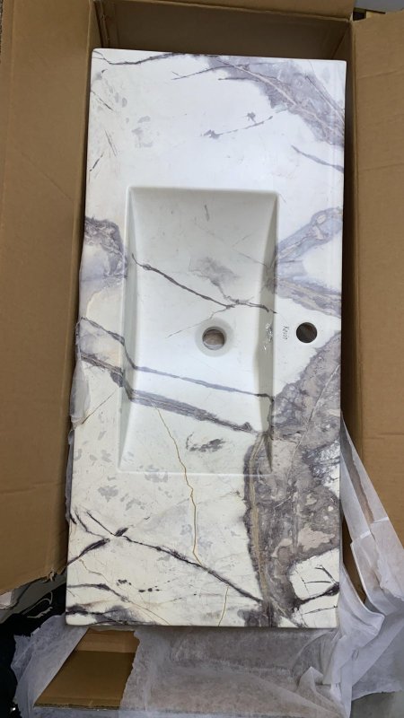 مغسلة 100 سم ماربل ابيض 2025 kevin