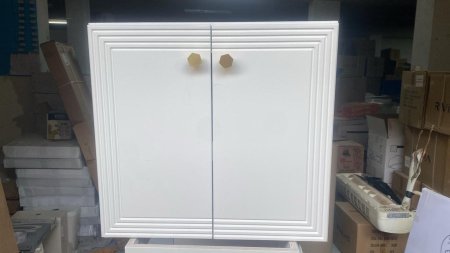 خزانة 60 سم دفتين لون ابيض  شفرة محززة